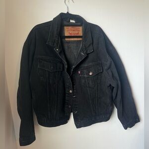 ジャケット・アウター Levi's 70598 4159 Black denim Jacket Vintage Levi's Faded Black Denim Trucker Jacket XXL Mens